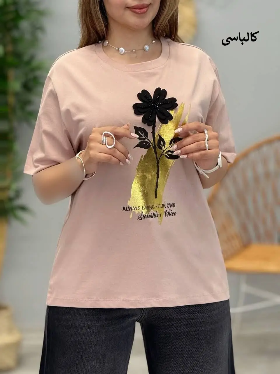 3418-تیشرت گل کد 453